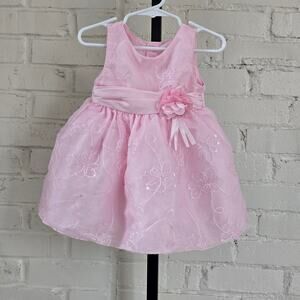 Coquette Pink Floral Organza Dress ┃24M Cottagecore Baby Princess Event Dress